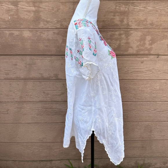 JOHNNY WAS embroidered asymmetrical top - Picture 3 of 7